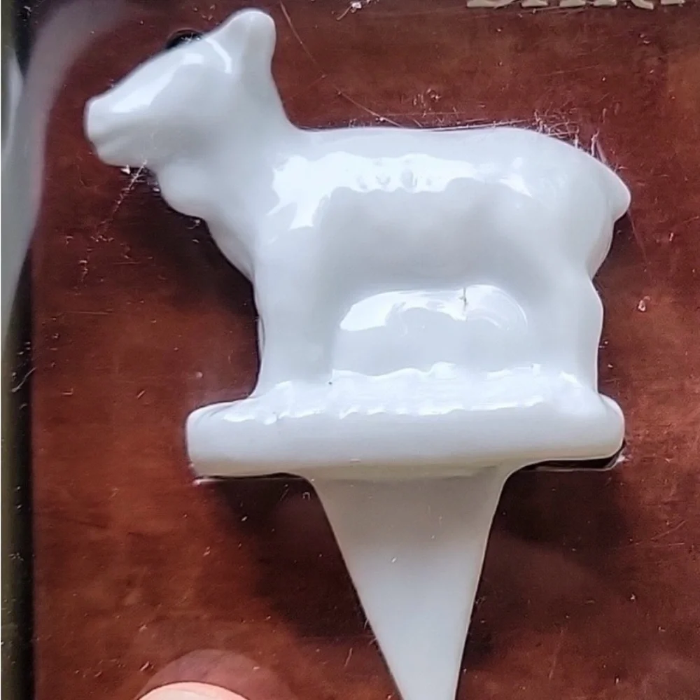 Sur la Table Barnyard Cheese Pins Porcelain Set of 3 COW SHEEP PIG New
